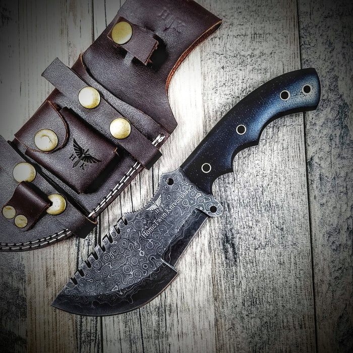 HTS3w HOMETOWN KNIVES Damascus Knife for Hunting - Fixed Blade Hunting —  HomeTown Knives