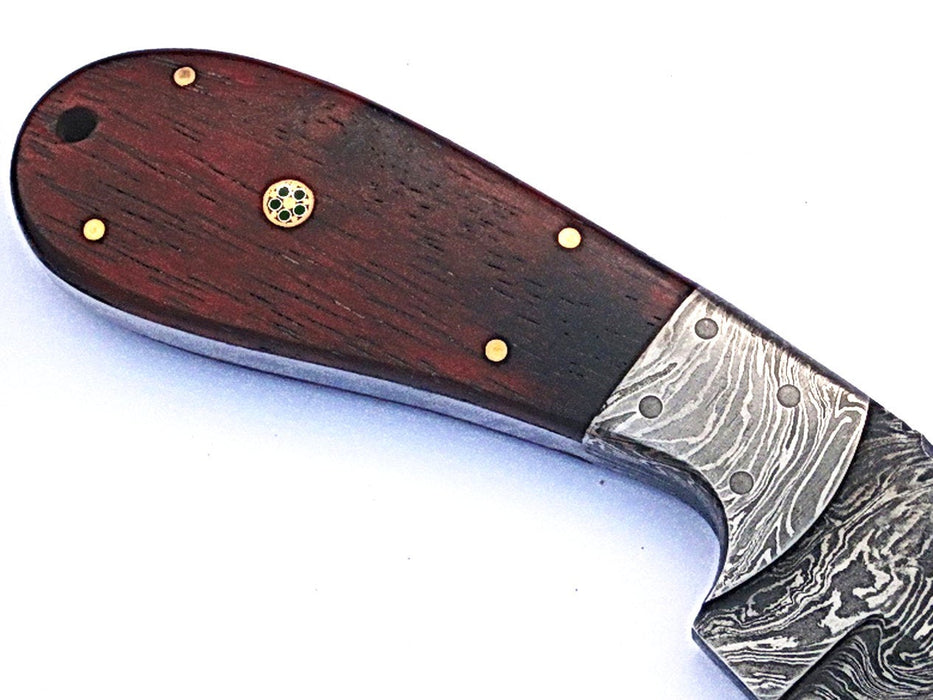 HTS-52 custom handmade Damascus Skinner Knife / Rose Wood Handle