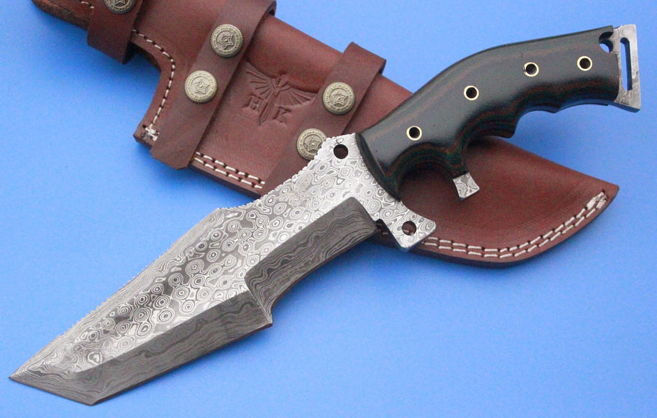 HTK 219 Damascus TANTO TRACKER / Survival Knife / Handmade